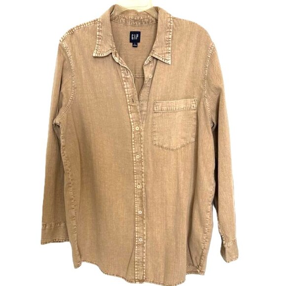 Gap Khaki Big Shirt with Washwell XL - Picture 3 of 5